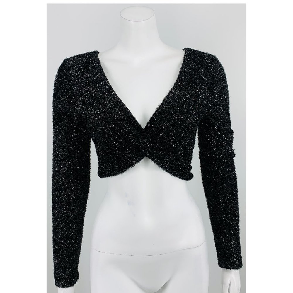 NEW Lovers + Friends Twist Sweater Black Small H21